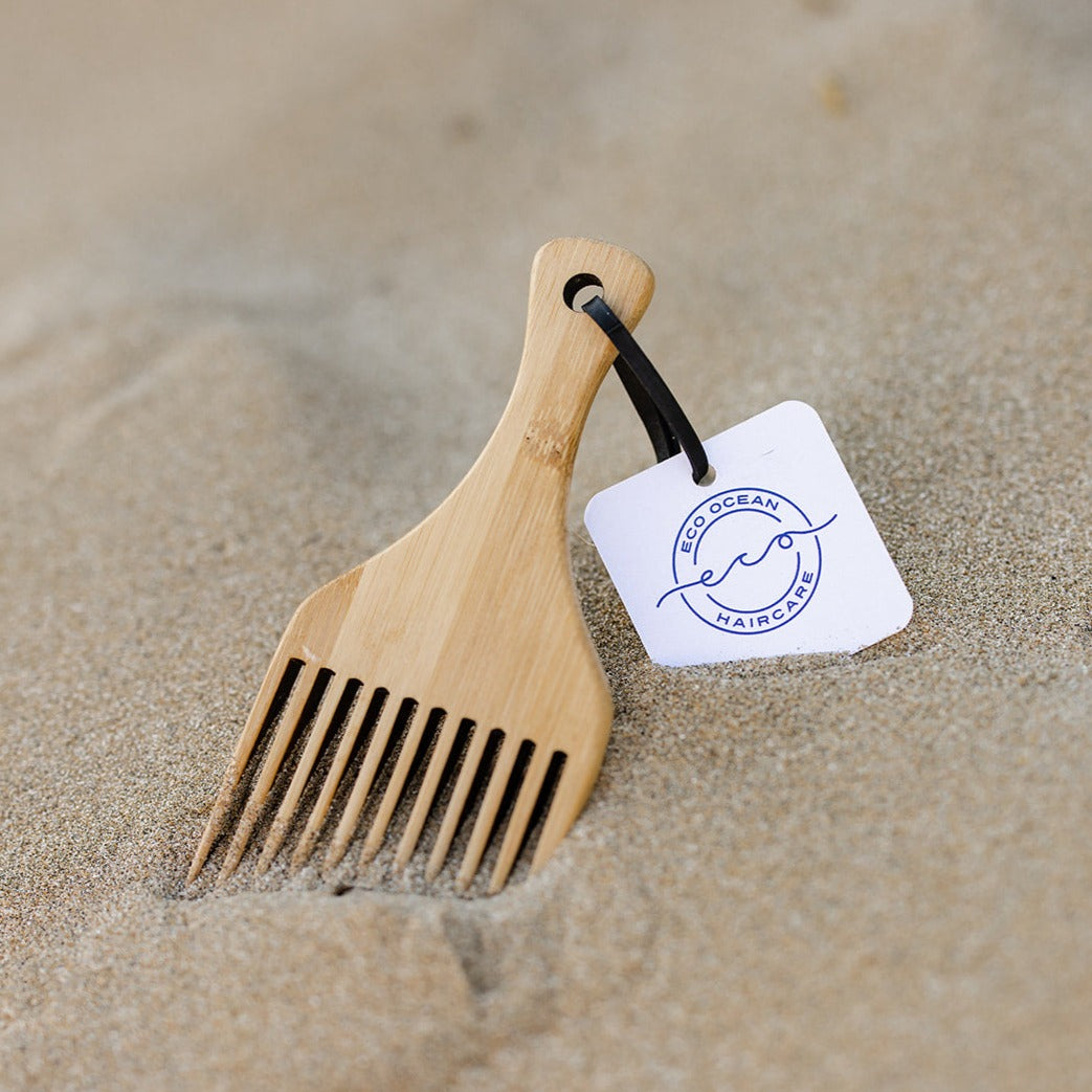 Eco Ocean Haircare Bamboo Comb in sand