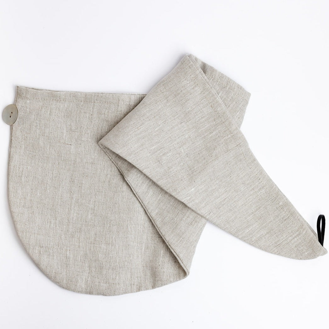 Eco Grey quick dry linen hair towel by eco ocean haircare.