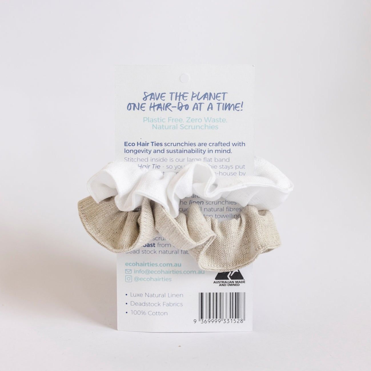 Eco Linen Scrunchies 2 Pack Eco Hair Ties Eco Hair Ties 