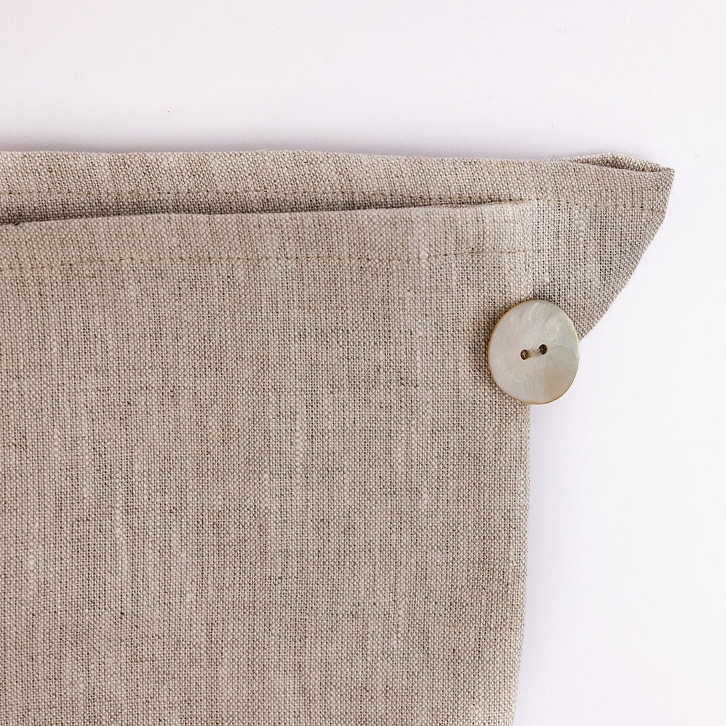 Close up of eco luxe linen hair towel