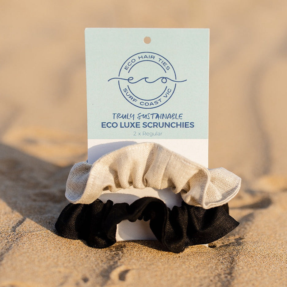 Eco Linen Scrunchies 2 Pack Eco Hair Ties Eco Hair Ties 